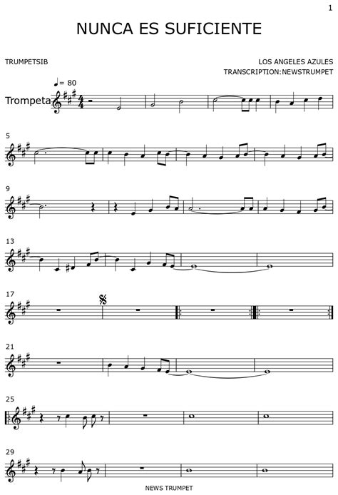 nunca es suficiente trumpet notes